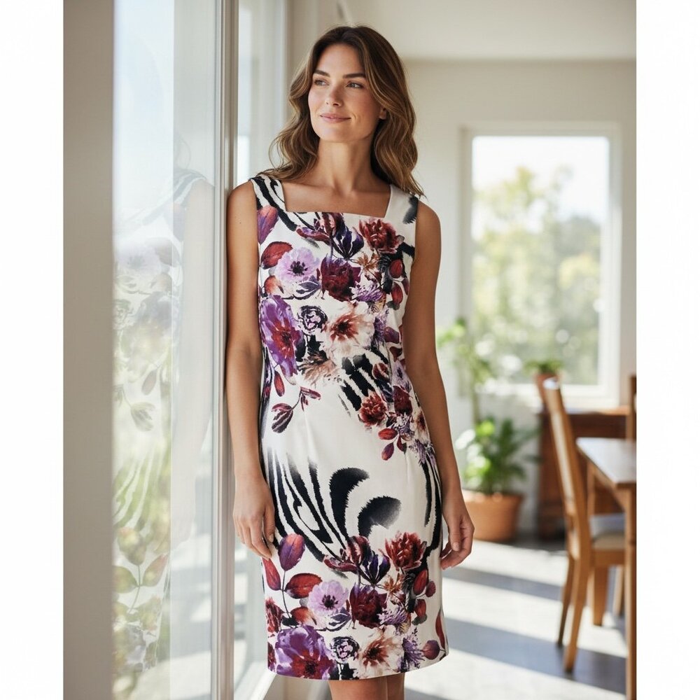 ALYX Dress Sleeveless Floral‎ Sheath Dress Sz 10 #230H